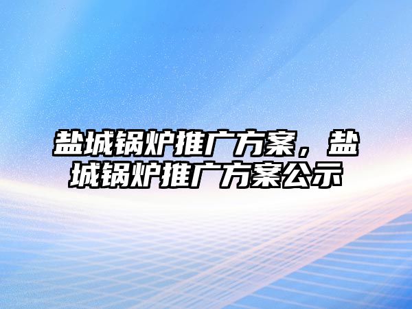 盐城锅炉推广方案，盐城锅炉推广方案公示